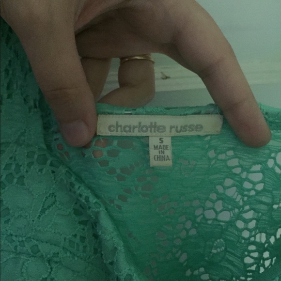 Teal, lace dress with an open lace back - Picture 5 of 5